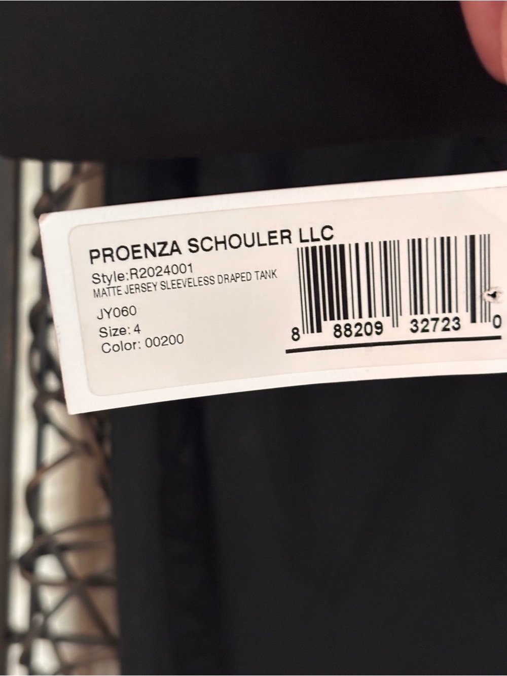 Proenza Schouler Black Asymmetric Draped Bra Top NWT Size 4 - Picture 13 of 13